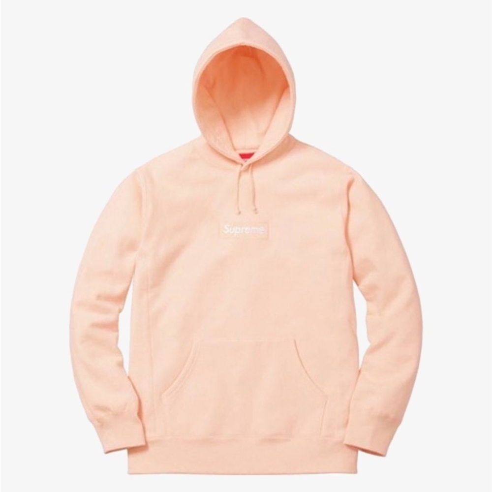 Supreme Men's Peach Box Logo Hoodie